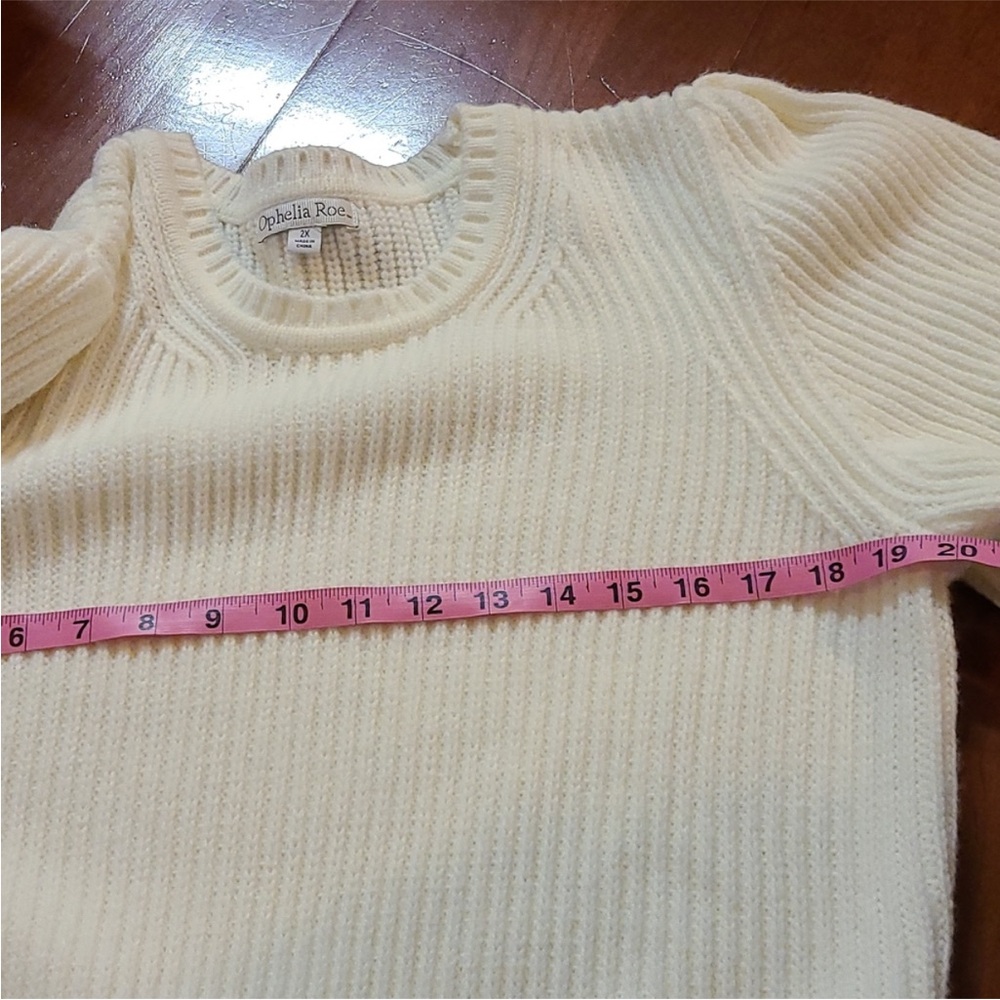 Cream Ribbed Knit Sweater - Picture 7 of 7